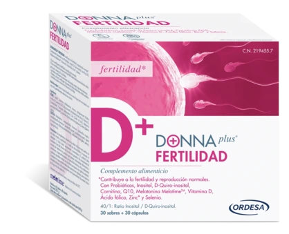 Donna Plus Fertilidad. Detalle de la caja del producto.